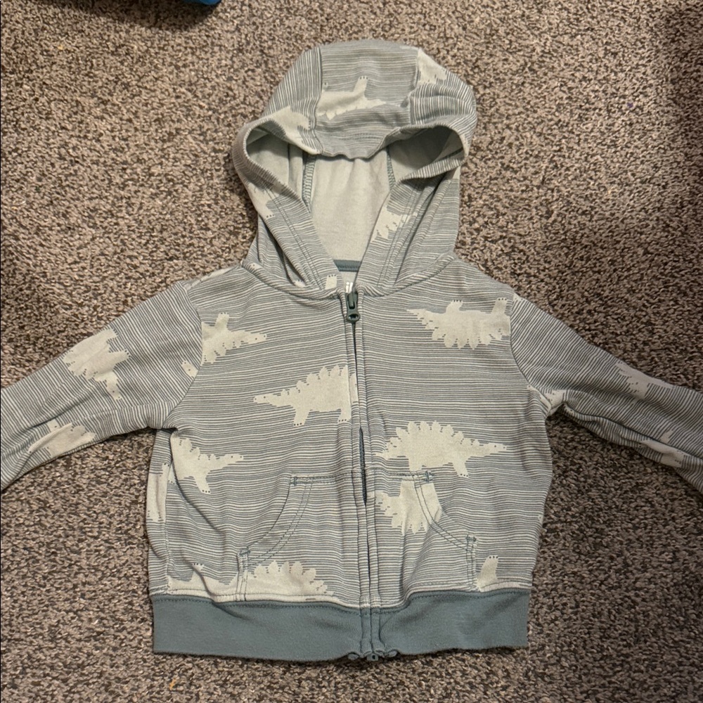 Carter's Gray Dinosaur Hoodie